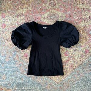 Black Puff Sleeve Top